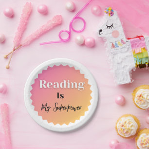 Reading Is My Superpower Paper Plate