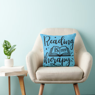 Reading is My Therapy Book Lover Cushion