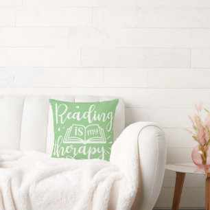 Reading is My Therapy Book Lover Cushion