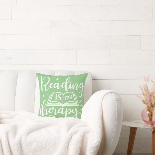 Reading is My Therapy Book Lover Cushion (Couch)