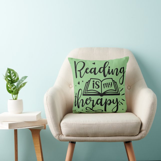 Reading is My Therapy Book Lover Cushion