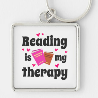 Reading is my therapy design key ring