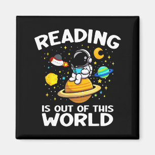 Reading is out of this world funny space book magnet