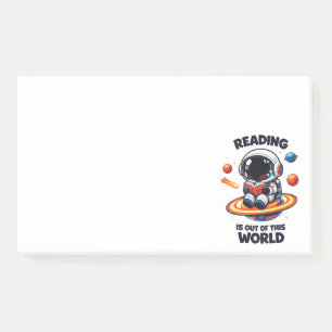 Reading is out of this world post-it notes
