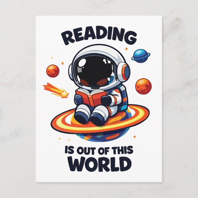 Reading is out of this world postcard (Front)