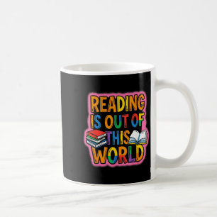 Reading is out of this world space astronaut coffee mug