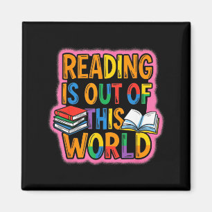 Reading is out of this world space astronaut magnet