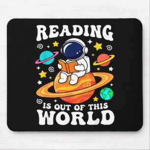 Reading is out of this world space funny books mouse pad