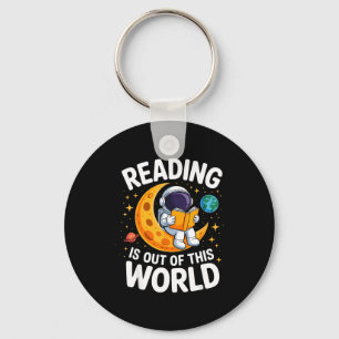 Reading is out of this world space funny booksRead Key Ring