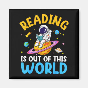 Reading is out of this world space funny read magnet