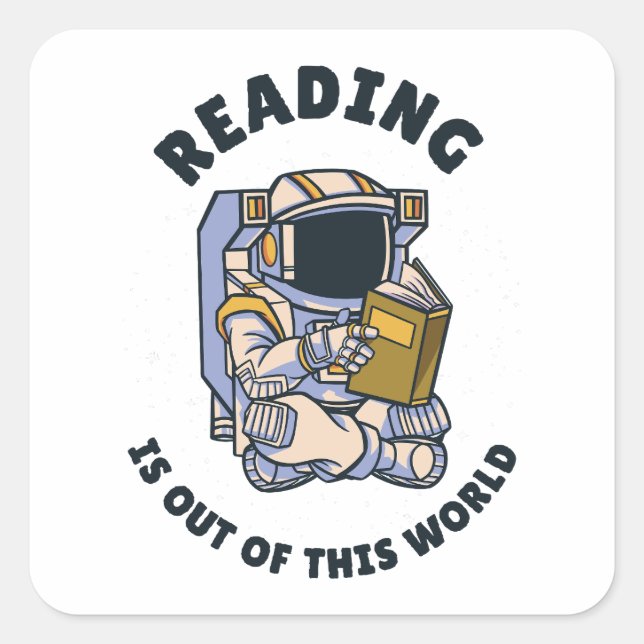 Reading Is Out Of This World Square Sticker (Front)