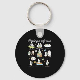 Reading is self care funny reading day silly goose key ring