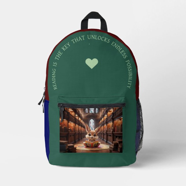 Reading Is The Key Printed Backpack (Front)