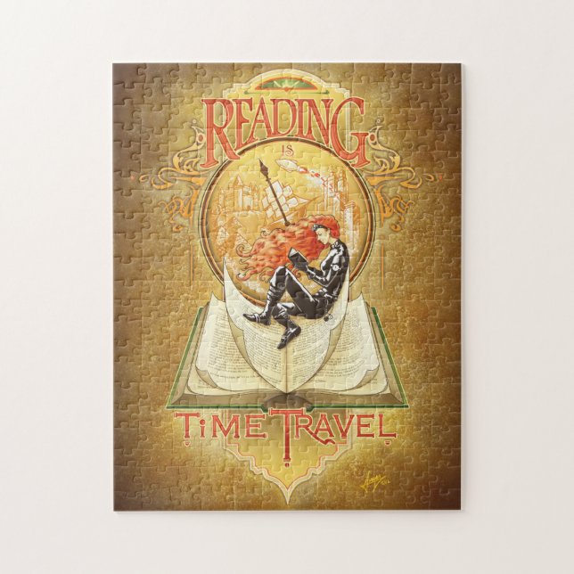 Reading is Time Travel Jigsaw Puzzle (Vertical)
