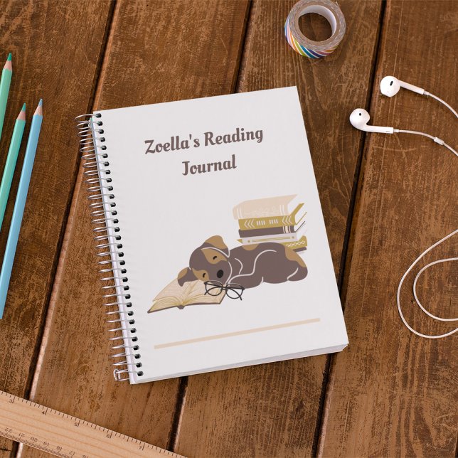 Reading Journal Personalised Book Lover Notebook (Back to School Personalized Reading Journal Kids Book Club Library)