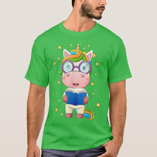 Reading Library Unicorn Read Books Lover Reader T-Shirt