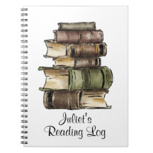 Reading log book Notebook
