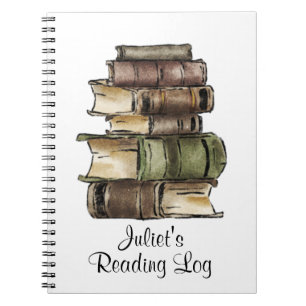 Reading log book Notebook