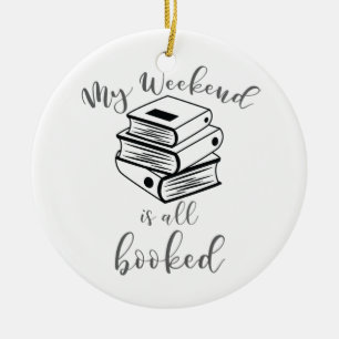 Reading Lover Book Nerd Reader Weekend All Booked Ceramic Tree Decoration