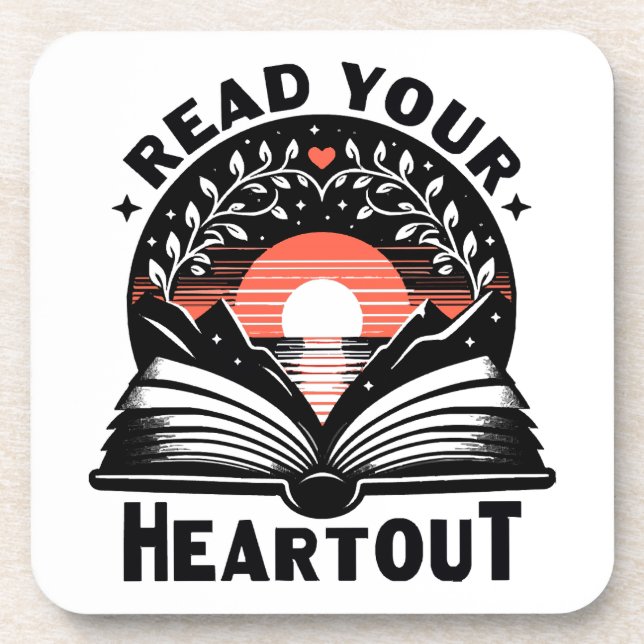 Reading Lover Read Your Heart Out Book Nerd Coaster (Front)