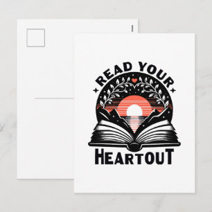Reading Lover Read Your Heart Out Book Nerd Holiday Postcard