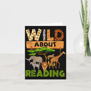 Reading lover wild reading reading books and card