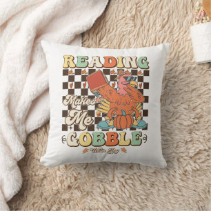 Reading Makes Me Gobble With Joy Thanksgiving Cool Cushion