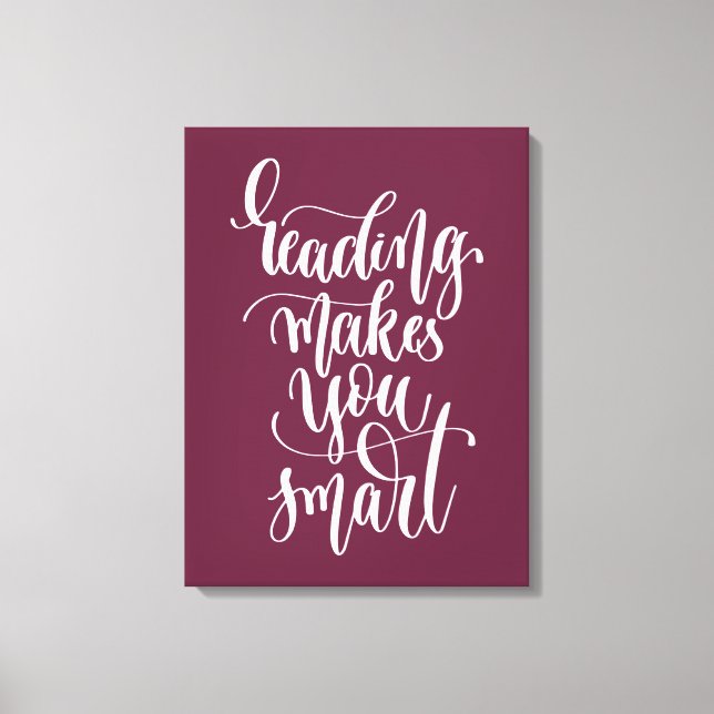 Reading Makes You Smart Canvas Print (Front)