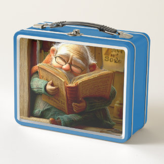 Reading Man Metal Lunch Box