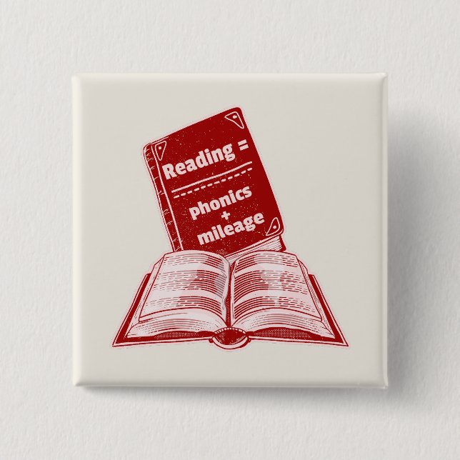 Reading mileage Phonics  15 Cm Square Badge (Front)