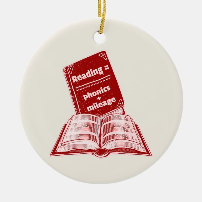 Reading mileage Phonics  Ceramic Tree Decoration (Front)