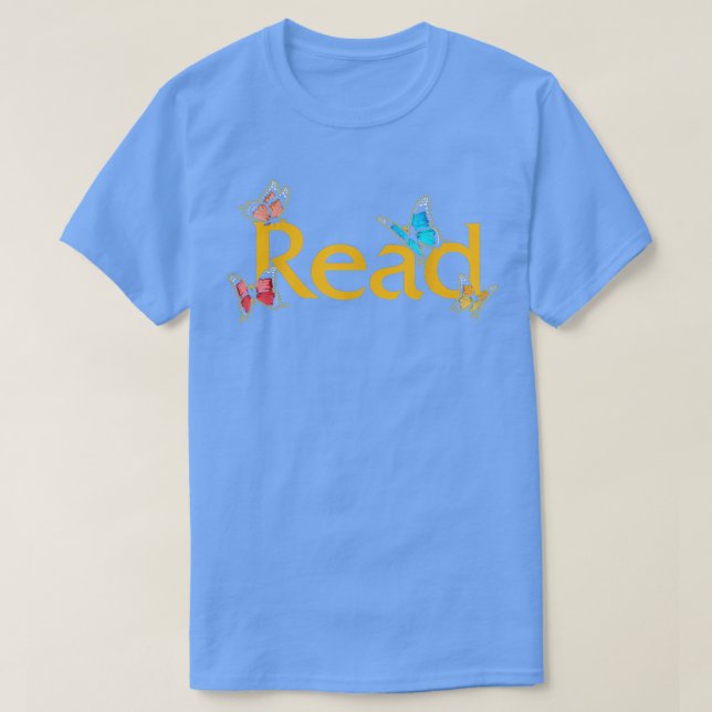 Reading Nerd Read Butterfly Book Worm Lover Reader T-Shirt (Design Front)