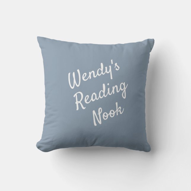 Reading Nook Cushion, Pretty Dusty Blue Cushion (Front)