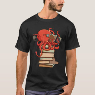 Reading Octopus Ocean Reader Librarian Book Nerd B T-Shirt
