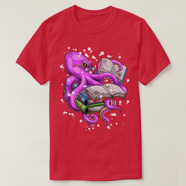 Reading Octopus  T-Shirt (Design Front)
