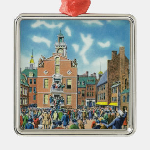 Reading of the Declaration of Independence Metal Tree Decoration