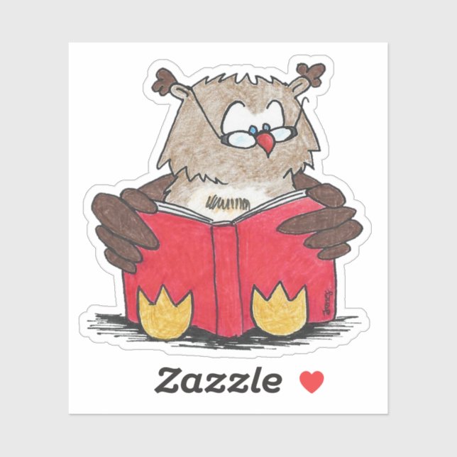 Reading Owl sticker (Sheet)