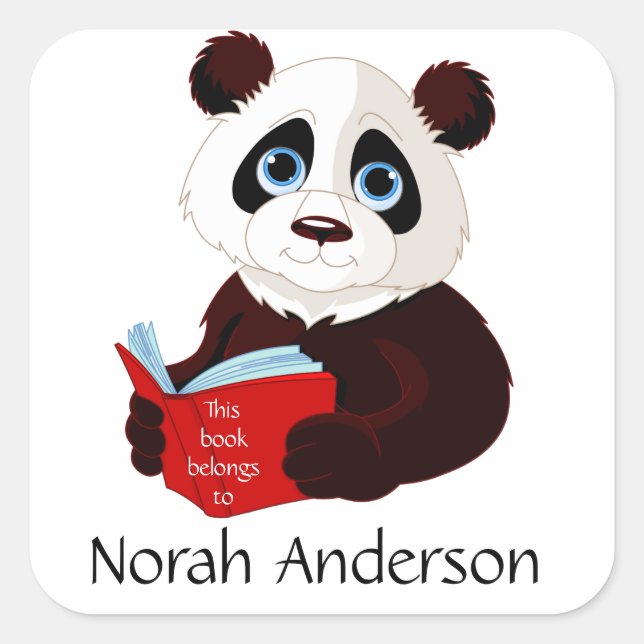 Reading Panda Bookplate Sticker (Front)