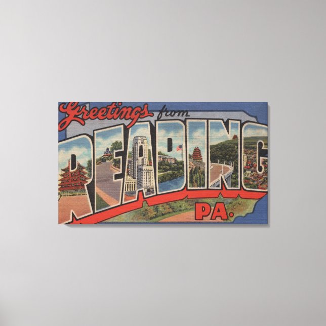 Reading, Pennsylvania - Large Letter Scenes 2 Canvas Print (Front)