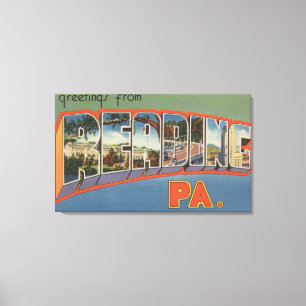 Reading, Pennsylvania - Large Letter Scenes Canvas Print