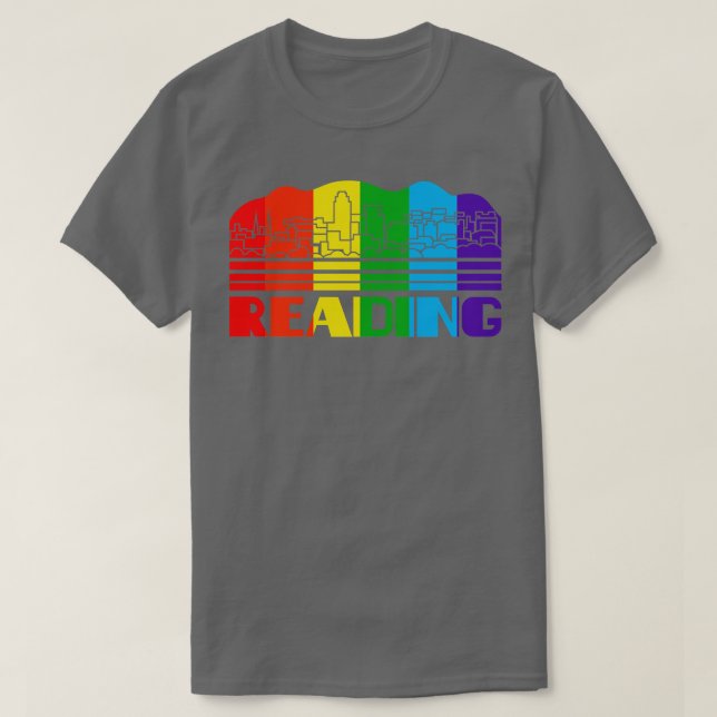 Reading Pride  Reading LGBT Gift LGBTQ Supporter T T-Shirt (Design Front)