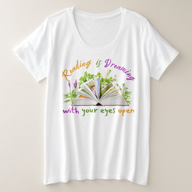 Reading Quote Plus Size Tee – Book Lover Shirt (Design Front)