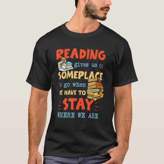 Reading Reader Book Literature Library Month T-Shirt (Front)