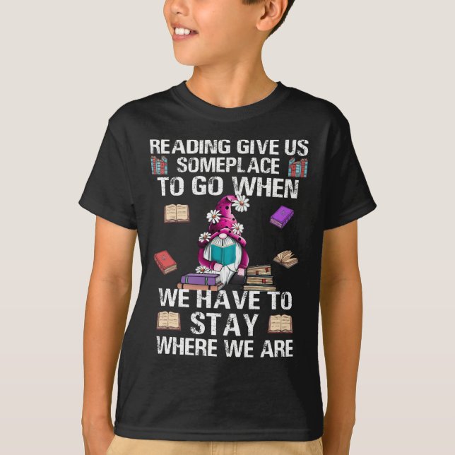 Reading Reader Book Lover Literature Library Month T-Shirt (Front)