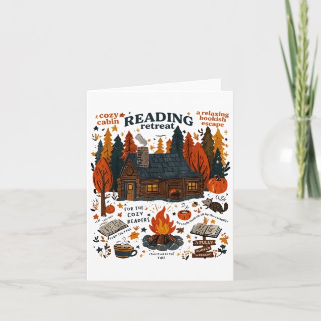 Reading Retreat Ghost Read More Books Funny Hallow Card (Front)
