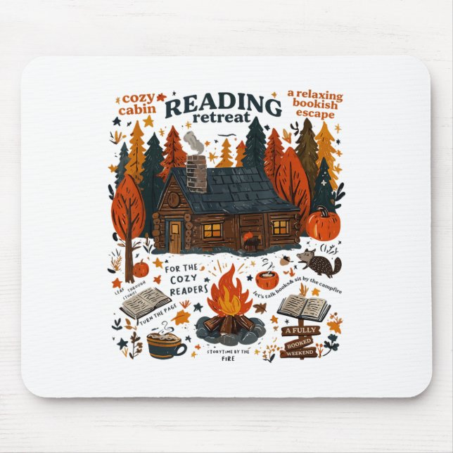 Reading Retreat Ghost Read More Books Funny Hallow Mouse Pad (Front)