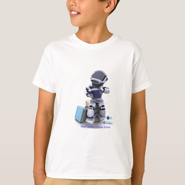 reading robot child T-Shirt (Front)