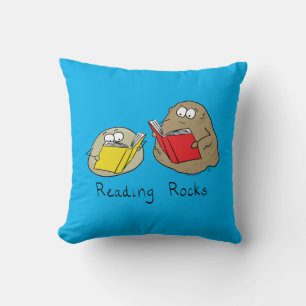Reading Rocks Cute Kids Cartoon Cushion