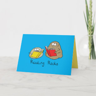 Reading Rocks Funny Rocks Read Books Greeting Card