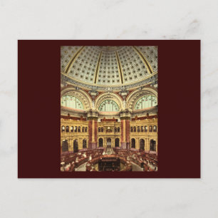 Reading room Library of Congress Washington Postcard